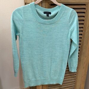 J. Crew Women's Light Teal Crew Neck Merino Wool Sweater size xs